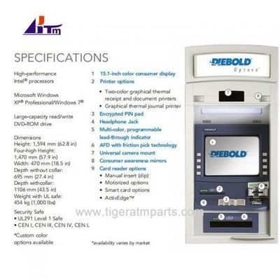Diebold Opteva 562 Bank ATM Mesin Melalui The Wall Cash Dispenser